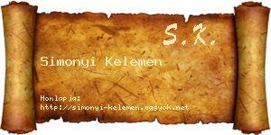 Simonyi Kelemen névjegykártya